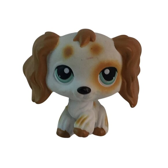 Littlest Pet Shop LPS #344 #252 White Brown Cocker Spaniel Puppy Dogs - Picture 2 of 11